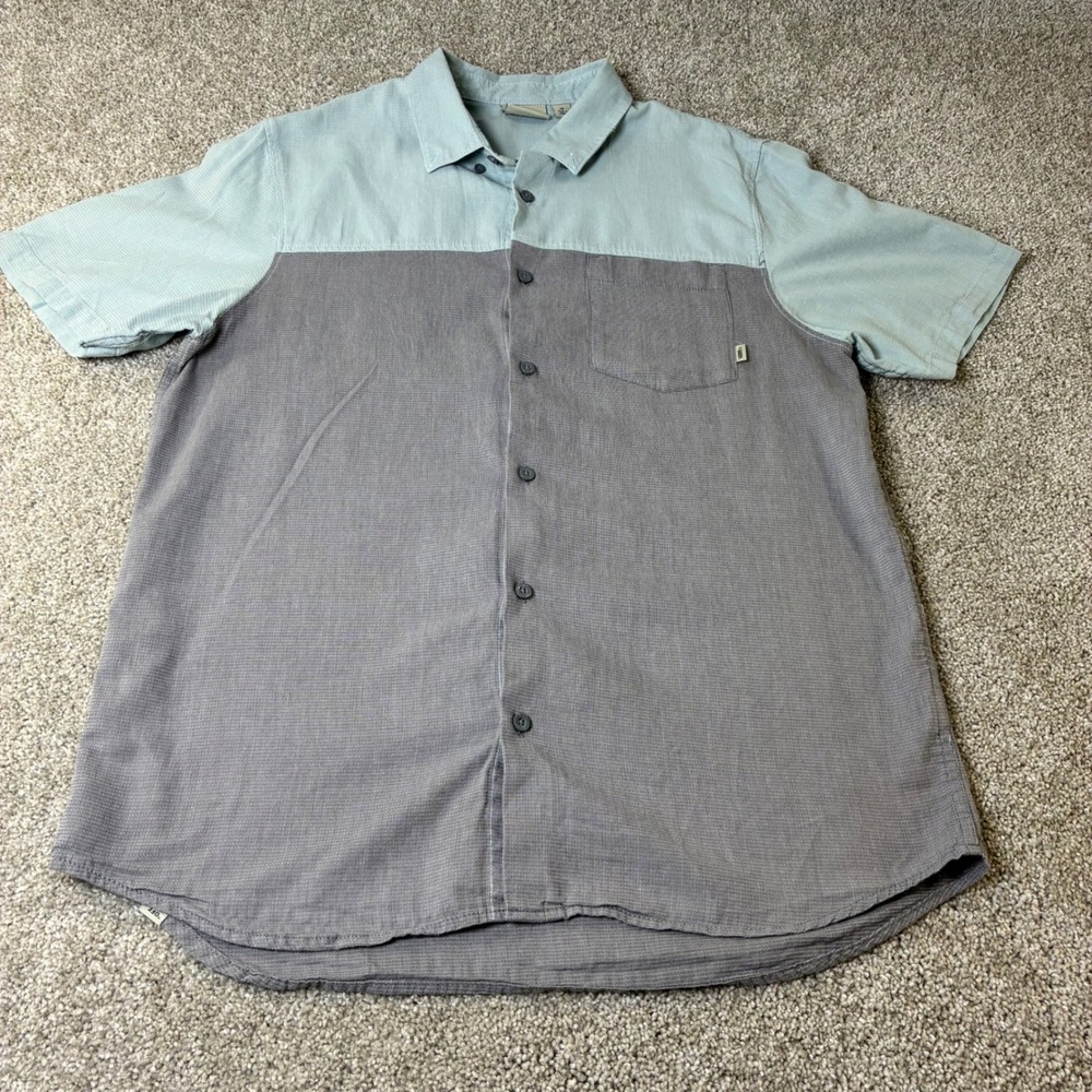 Vans Colorblock Camp Shirt Short Sleeve Button Up Casual Menswear Shirt Medium
